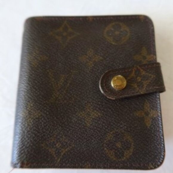 LV Vintage Monogram Ab Compact Zip Coin Wallet Purse - Picture 1 of 9